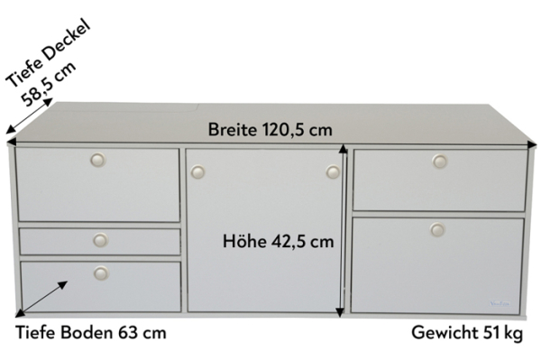 V1 - VanEssa Heckküche Höhe 42,5 cm | Korpus Silber